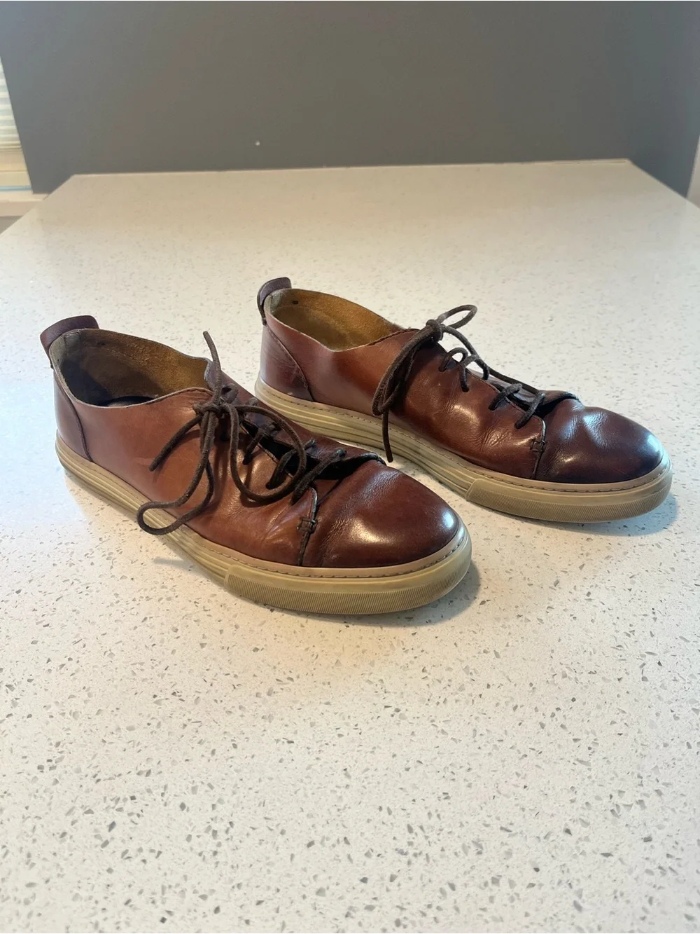 Gucci Brown Leather Lace-Up Oxfords